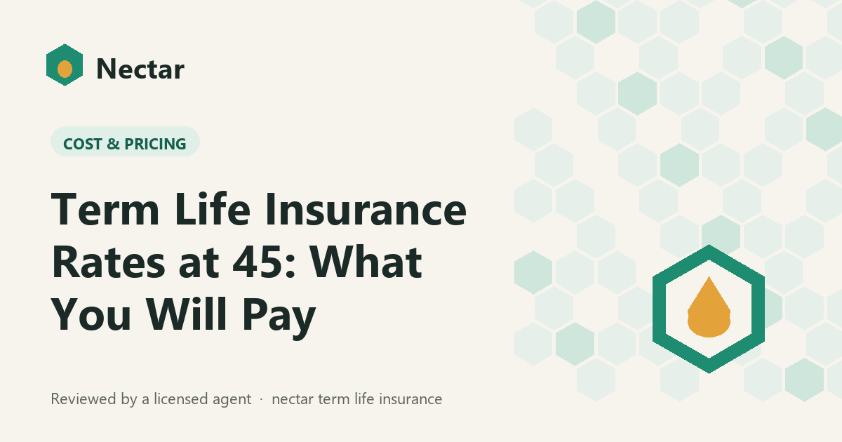 Term Life Insurance Rates at 45: What You Will Pay